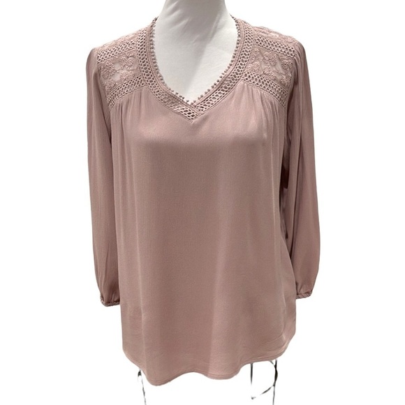 NWT Stitch Fix John Paul Richard Embroidered Mesh Swing Top SZ S - Picture 6 of 9